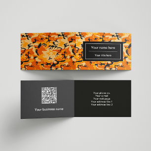 Orange Camo, Camouflage, Military, Army Business Card