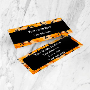 Orange Camo, Camouflage, Military, Army Mini Business Card