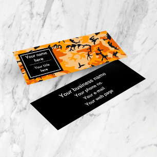 Orange Camo, Camouflage, Military, Army Mini Business Card
