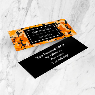 Orange Camo, Camouflage, Military, Army Mini Business Card