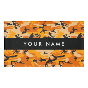 Orange Camo, Camouflage, Military, Army Name Tag