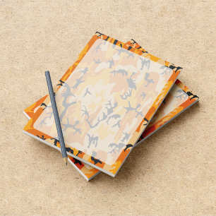Orange Camo, Camouflage, Military, Army Notepad