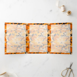 Orange Camo, Camouflage, Military, Army Tri-Fold Card