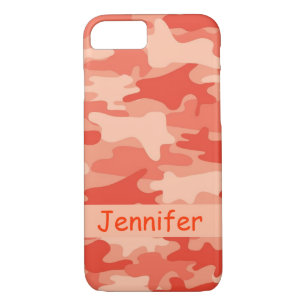 Orange Camo Camouflage Name Personalized iPhone 8/7 Case