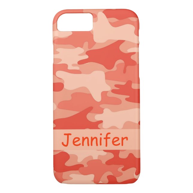 Orange Camo Camouflage Name Personalized Case-Mate iPhone Case (Back)