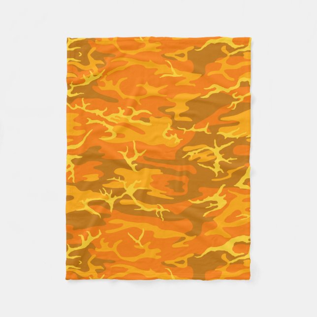 Orange Camo Throw Blanket (Front)