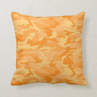 Orange Camo Throw Pillow
