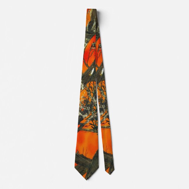 Orange Camouflage Design Tie (Front)