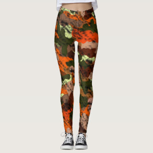 Orange Camouflage Hunter Leggings