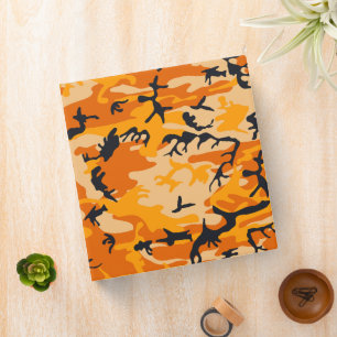 Orange Camouflage, Military, Army Binder