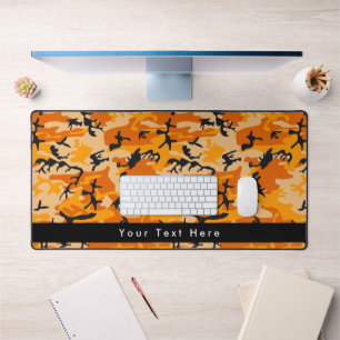 Orange Camouflage, Military, Army Desk Mat