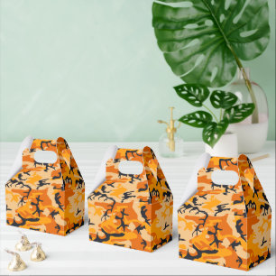 Orange Camouflage, Military, Army Favor Box