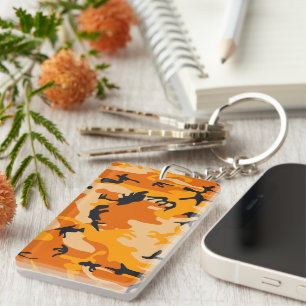Orange Camouflage, Military, Army Keychain