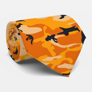 Orange Camouflage, Military, Army Tie