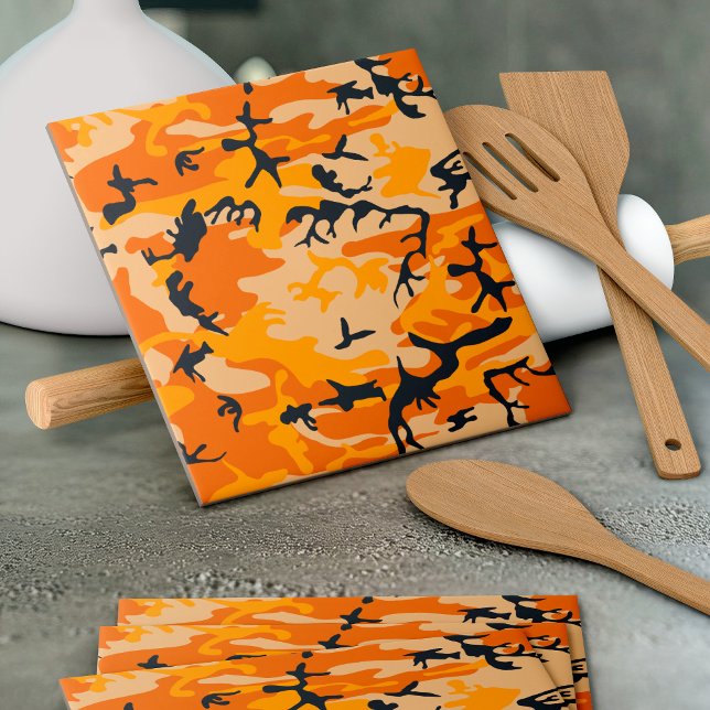 Orange Camouflage, Military, Army Tile (Creator Uploaded)