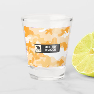 Orange Camouflage Military Shot Glass