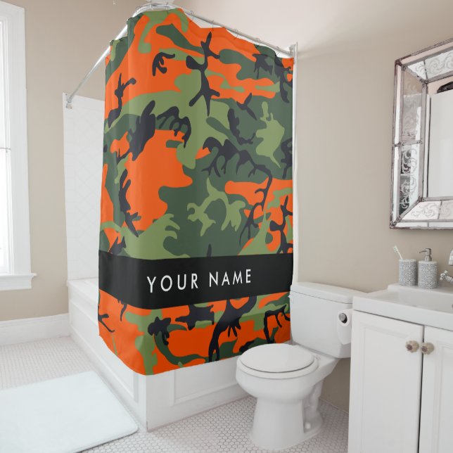 Orange Camouflage Pattern, Your name, Personalize (In Situ)