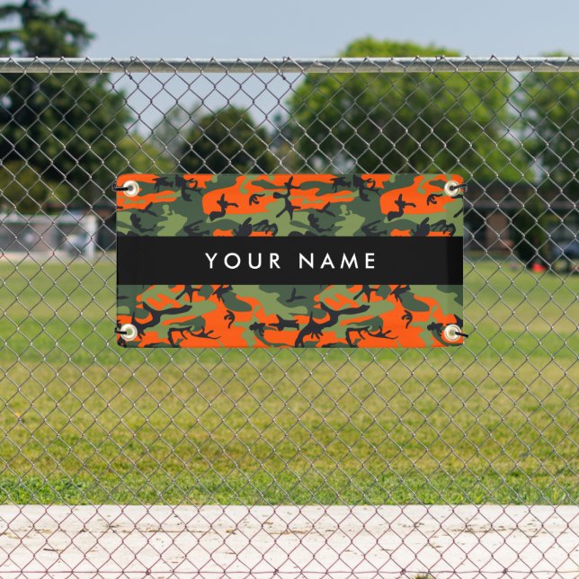 Orange Camouflage Pattern, Your name, Personalize Banner (Insitu)