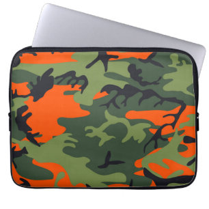 Orange Camouflage Patterns Laptop Sleeve
