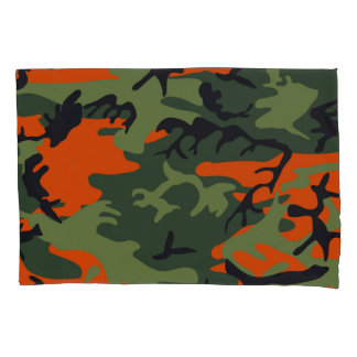 Orange Camouflage Patterns Pillowcase