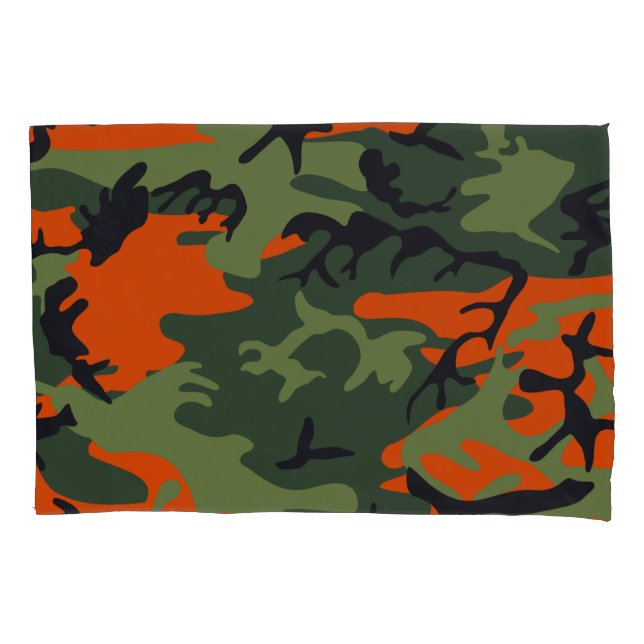 Orange Camouflage Patterns Pillowcase (Front)