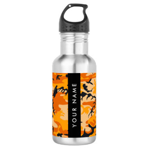 Orange Camouflage Your name Personalize 532 Ml Water Bottle