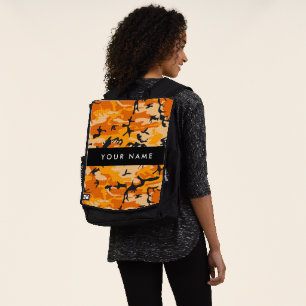 Orange Camouflage Your name Personalize Backpack