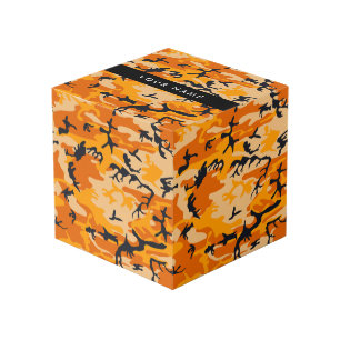 Orange Camouflage Your name Personalize Cube