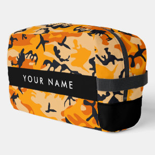 Orange Camouflage Your name Personalize Dopp Kit