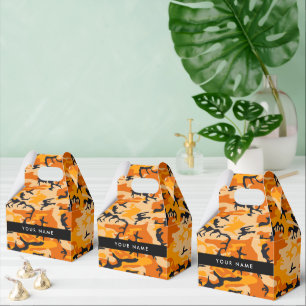Orange Camouflage Your name Personalize Favor Box