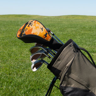 Orange Camouflage Your name Personalize Golf Head Cover