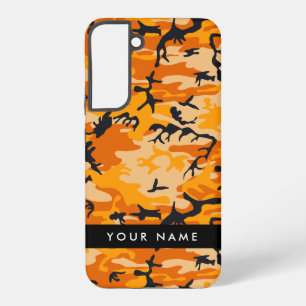 Orange Camouflage Your name Personalize Samsung Galaxy Case