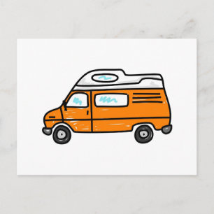 Orange Campervan Postcard
