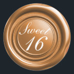 Orange Candle Wax Seal Drip Sweet 16 Wedding<br><div class="desc">customize with any text.</div>