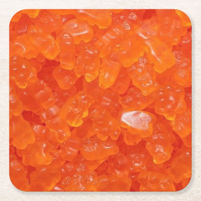 Orange Candy Buffet Square Paper Coaster (Front)