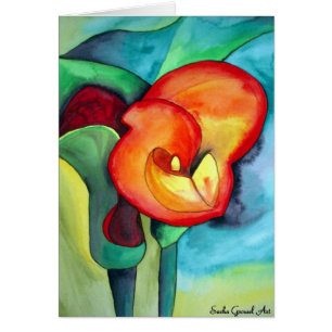 Orange Canna lily original watercolor art