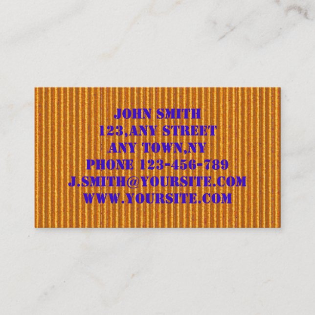 Orange Cardboard Business Card Template (Front)