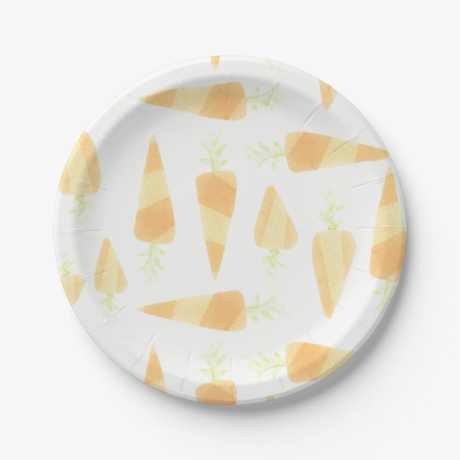 Orange Carrot Paper Plate (Front)