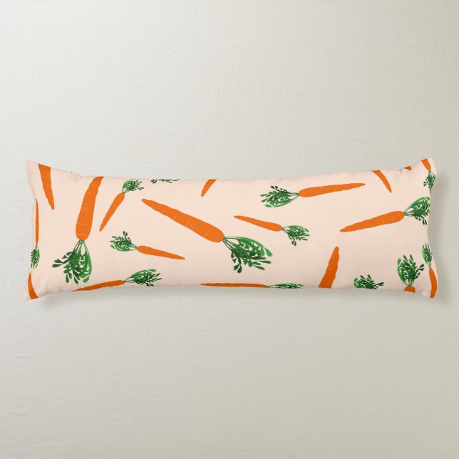 Orange Carrot Pattern Body Pillow (Front)
