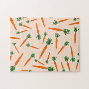 Orange Carrot Pattern Jigsaw Puzzle