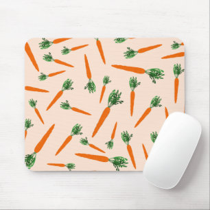 Orange Carrot Pattern Mouse Pad