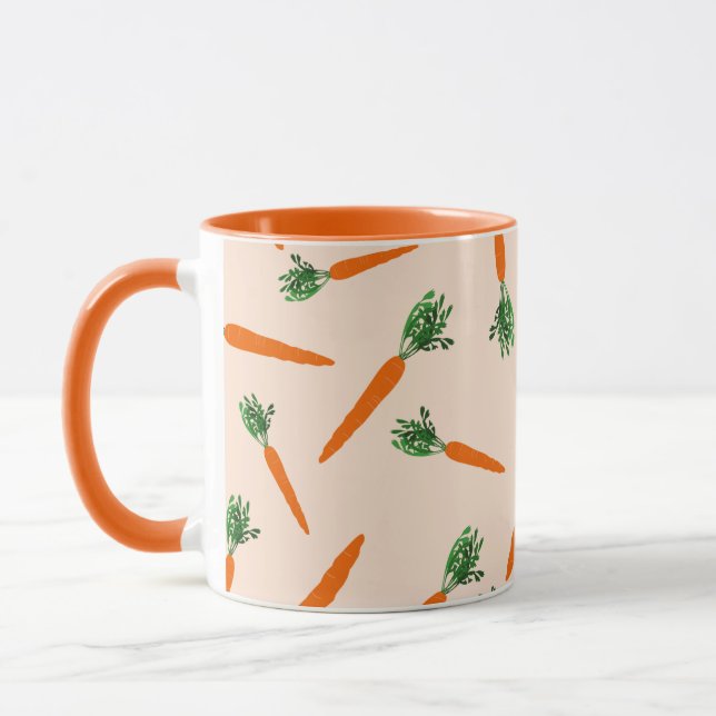Orange Carrot Pattern Mug (Left)