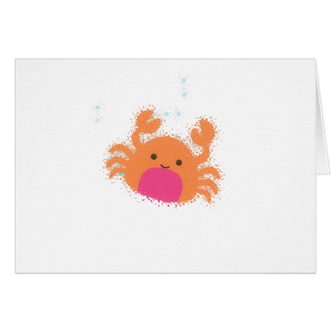 Orange Cartoon Crab (Front Horizontal)