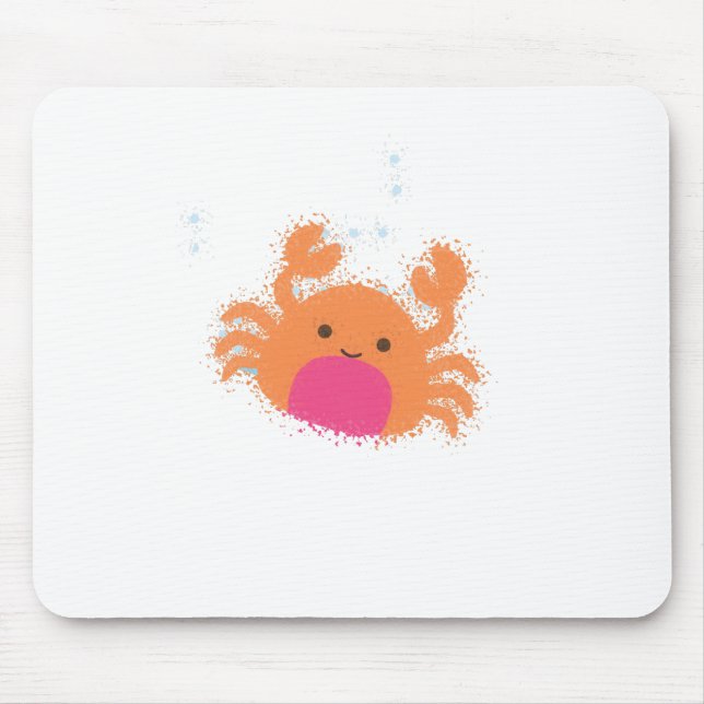 Orange Cartoon Crab Mouse Pad (Front)