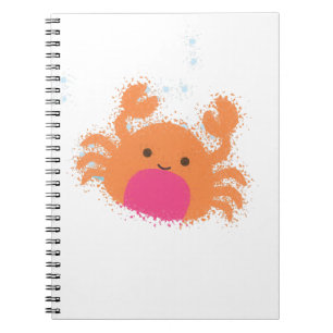Orange Cartoon Crab Notebook
