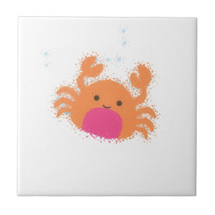 Orange Cartoon Crab Tile