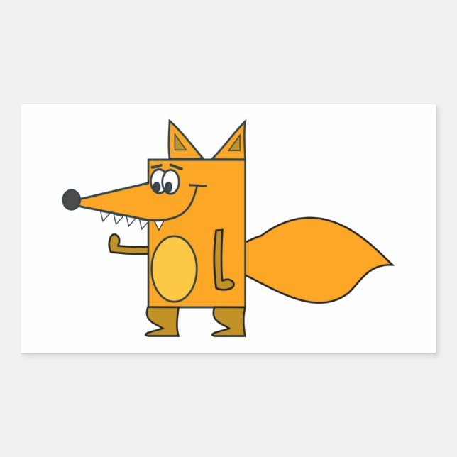 Orange Cartoon Fox Sticker (Front)