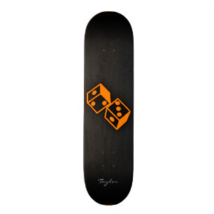 Orange Casino Dice Skateboard