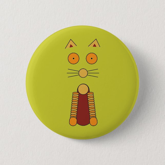 Orange CAT 2 Inch Round Button (Front)