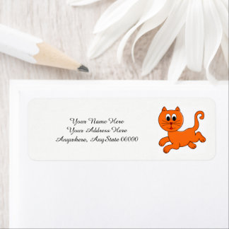 Orange Cat Address Labels
